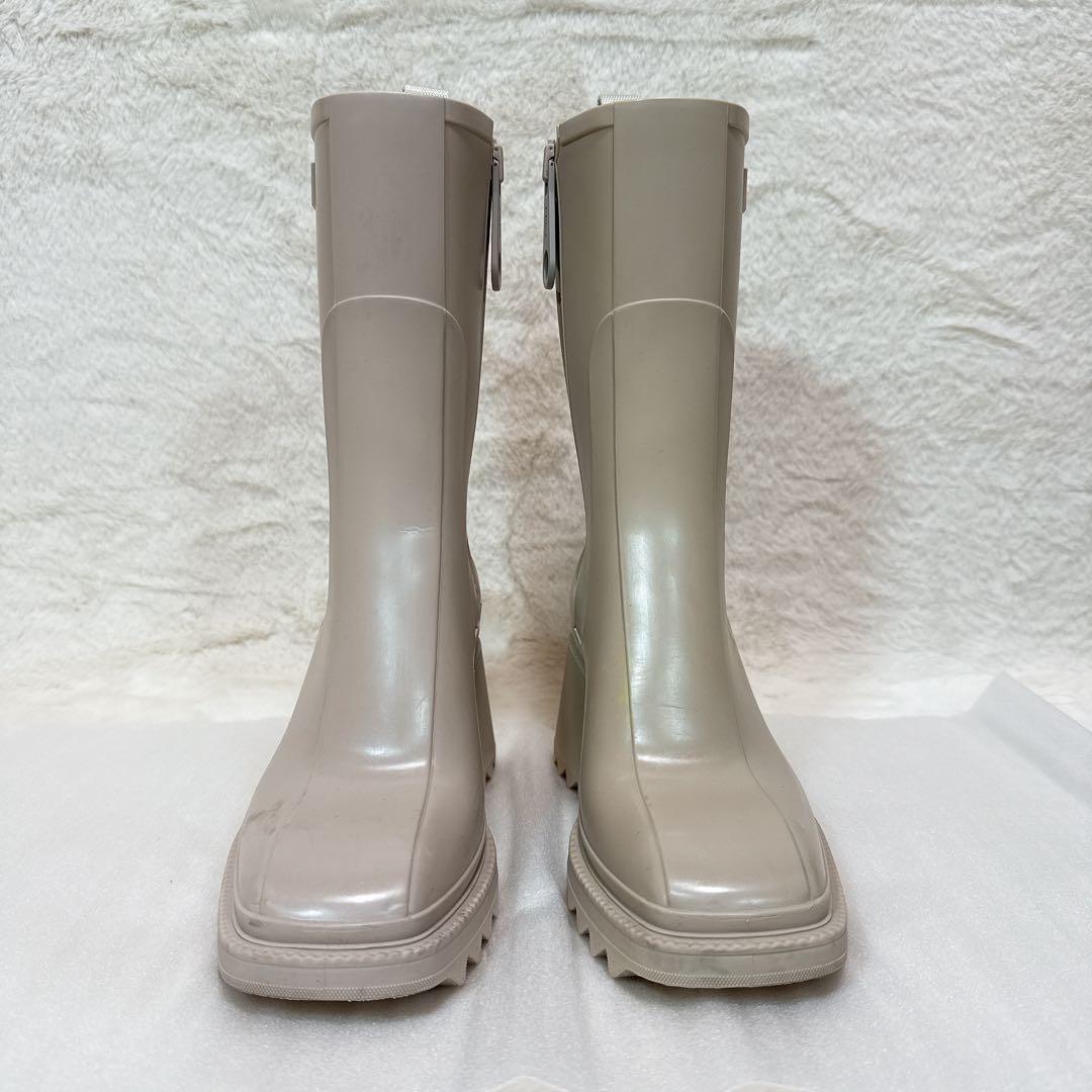 美品✨ クロエ レインブーツ 36 サイドジップ ラバー アイボリー