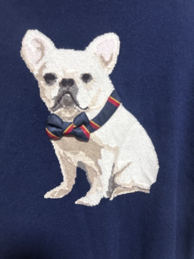 ポロラルフローレン ドッグインターシャ カシミヤセーター サイズM 新品 紺色