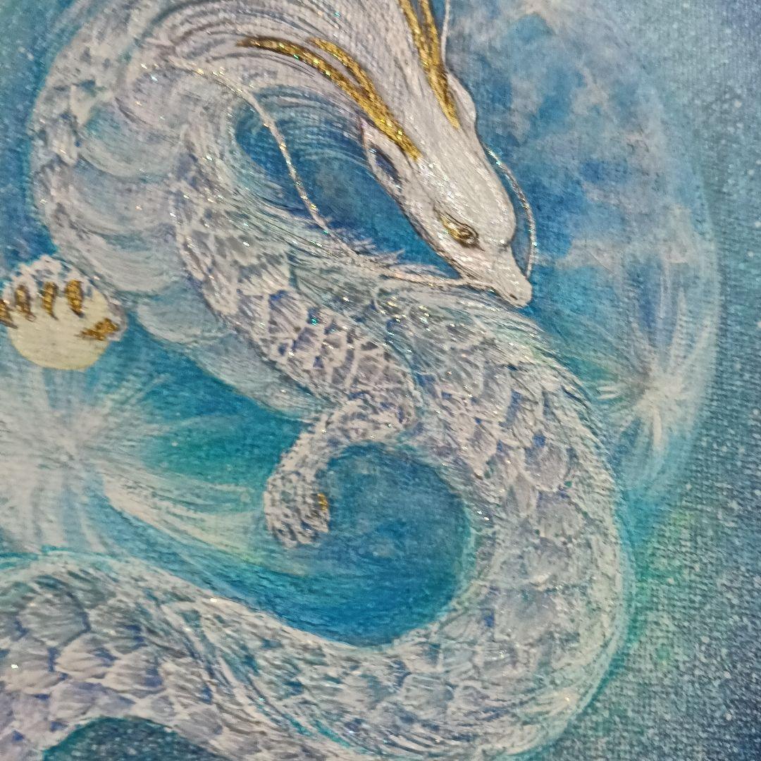 No.531 F3キャンバス 龍神 アクリル画 原画開運絵画 龍神絵画