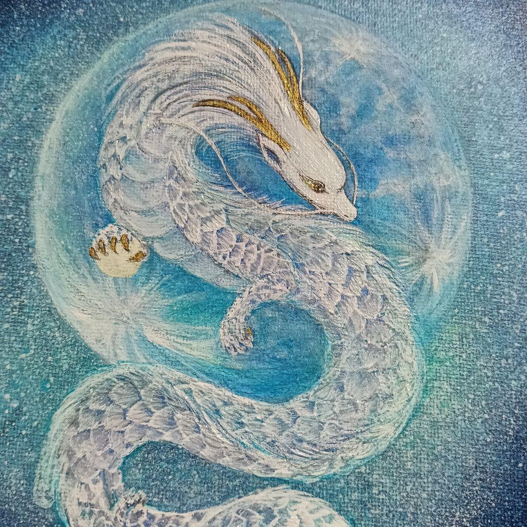 No.531 F3キャンバス 龍神 アクリル画 原画開運絵画 龍神絵画