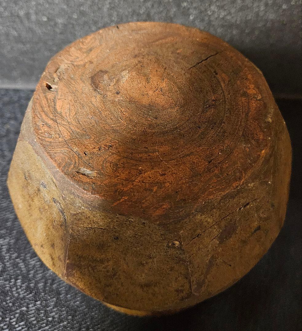 李氏朝鮮時代　韓国古美術　韓国古陶磁器　褐釉　下部面取壺　花入れ　会寧　古唐津