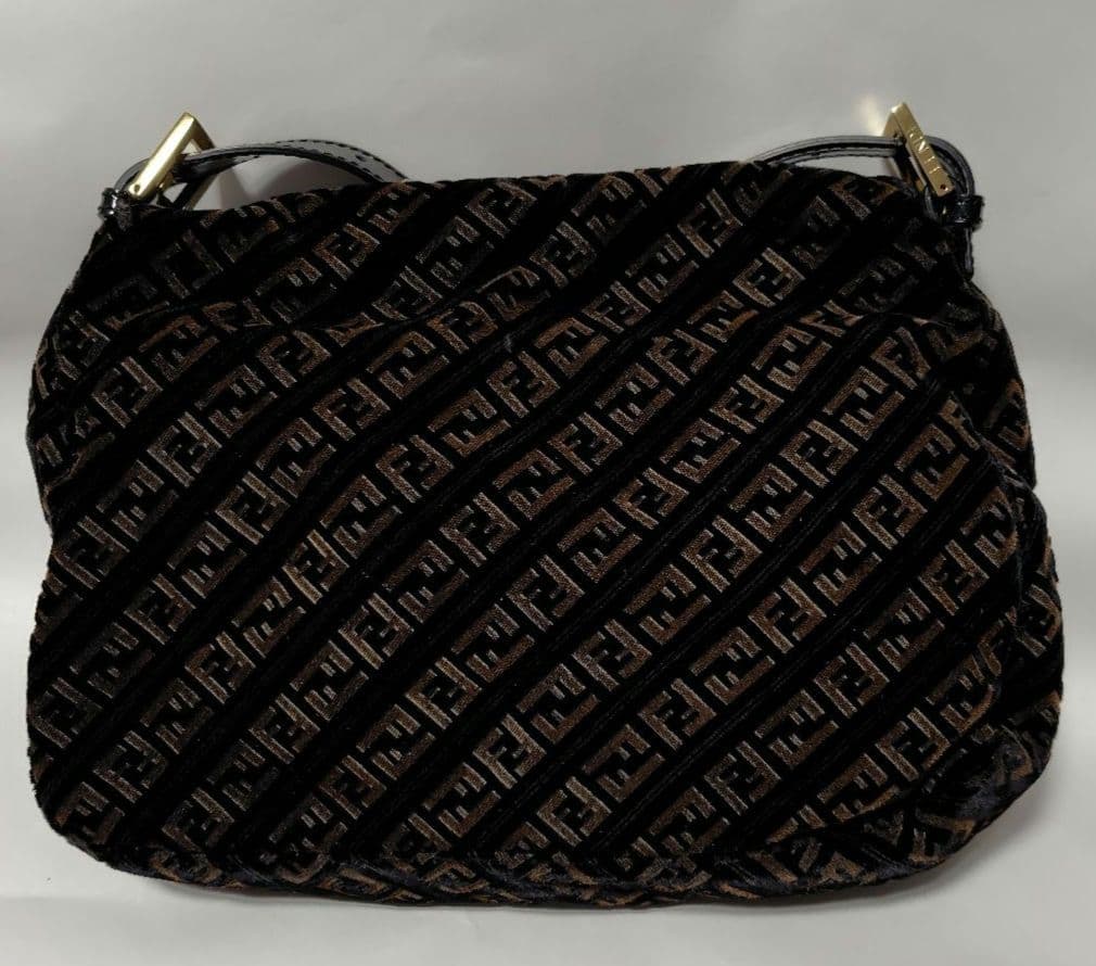 FENDI　ショルダーバッグ　チェーン　ズッキーノ　ベロア素材　保存袋