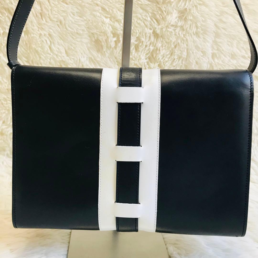 【極美品】セリーヌ ショルダーバッグ 肩掛け フラップ リボン ロゴ金具