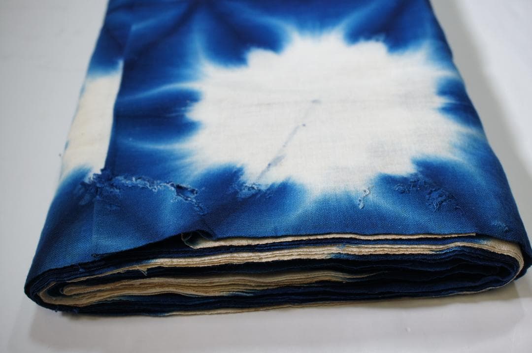 有松絞り◆雪花絞り◆おしめ◆木綿◆反物◆板締め絞り◆アンティーク◆ヤブレ有り